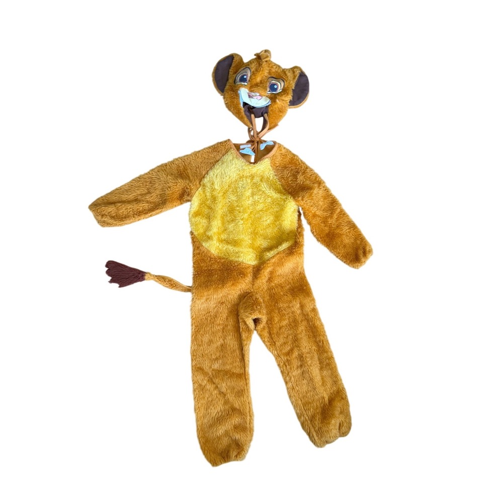 Disney Simba Deluxe Plush Costume Lion King Kids Size 4-6 Vintage 5099 Yellow